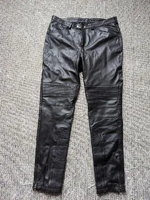 1990s Vintage LAMBSKIN LEATHER Pants 36x34 Pants PUNK Goth Motorcycle HOT TOPIC • $159.95
