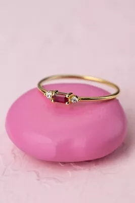 Minimalist Ruby Dainty Baguette Stackable Ring 14k Gold Ring Women Ring • $46.75