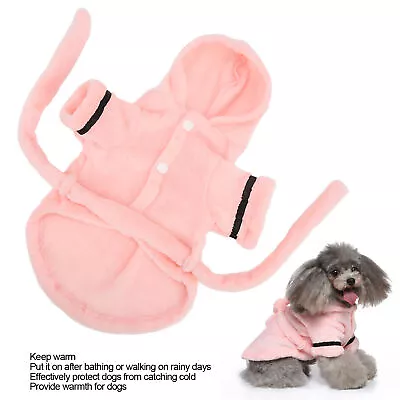(M) Puppy Hooded Pajama Plush Pet Bathrobe Comfortable For Dogs For • £7.63
