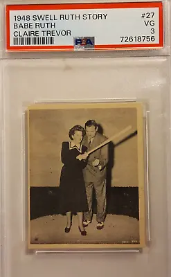 1948 Swell Babe Ruth Story #27 Psa Vg 3 Babe Ruth Claire Trevor • $374.95