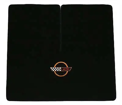 C4 Corvette Hardtop Classic Loop Black Rear Deck Mat - Gold Circle Flags Logo • $138.99