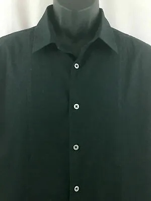 Marc Ecko Mens Button Down Long Sleeve Dress Shirt Slim Fit Size Large Black • $9.89