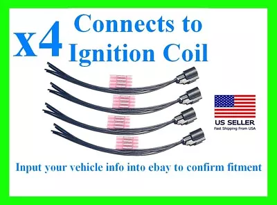 X4 Fits Chevy GMC Cadillac Ignition Coil Connector Harness Wiring Plug Wires 4pc • $44.99