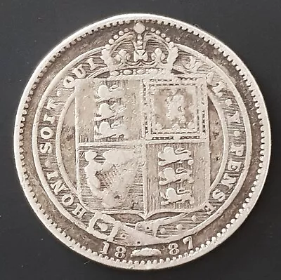 1887 Victoria Shilling Silver Coin • £8