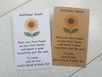 Personalised First Easter Sunflower Seeds Packet Envelope Baby Gift 1st Card • £1.60