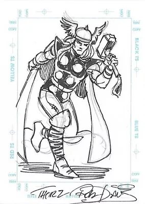 Marvel Creators Collection 1998 Sketchagraph Thor - Rob Davis Sketch Card • $220