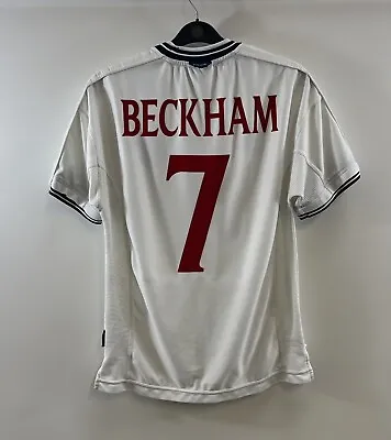 England Beckham 7 Home Football Shirt 1999/01 Adults Large Umbro A115 • £149.99