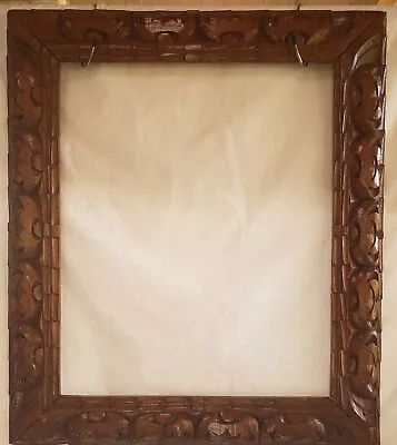 Vintage Hand Carved Frame In Original Finish Viewing Size 17X21 Inches • $70