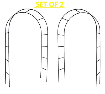 2X 2.4M Garden Arch Trellis Arched Metal Tubular Frame Climbing Plant Archway • £19.89