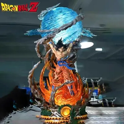 9  Dragon Ball Z Goku Son Gokou Statue Figure W/LED Lamp Spirit Bomb Collectible • $56.99