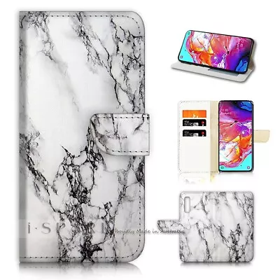 ( For Optus X Sight ) Wallet Flip Case Cover AJ21387 Marble Pattern Carrara • $12.99