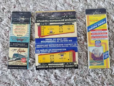 VINTAGE Mid Century MATCHBOOK LOT Of (3) Railroad Theme 40's Or 50's NICE! • $8.99