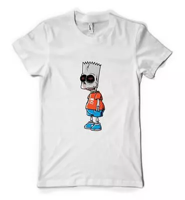 Zombie Bart Cartoon Simpson Undead Skeleton Personalised Unisex Adult T Shirt • £14.49