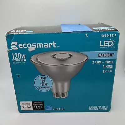 EcoSmart 120W Daylight PAR38 Dimmable LED Bulb 2-Pack  1006 248 217 • $16.99