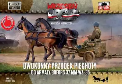 1/72 WWII Horse-Drawn Cart For Bofors 37mm Z36 Gun W/2 Horses & Soldier • $26.34