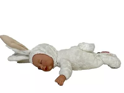 Anne Geddes Baby Bunny Beanie Soft Toy Doll 9  Sleeping • £10.99