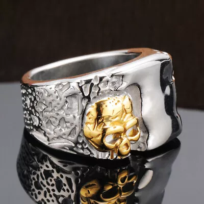 Men's Domineering Gothic Skull Signet Ring Stainless Steel Biker Punk Skull Ring • $12.98