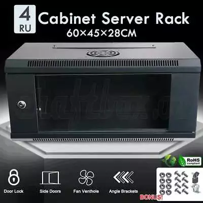 4U 4RU Cabinet Server Network Data Rack LAN 19  19 Inch Wall Mount 450mm Deep AU • $85.99