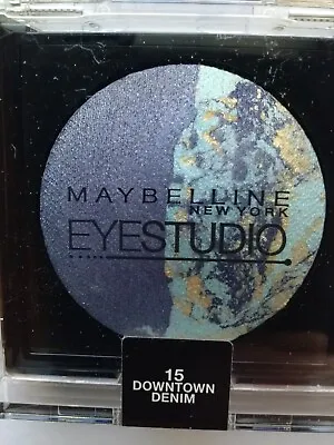 Maybelline EyeStudio Blue & Gold Eye Shadow Duo - 15 Downtown Denim  NEW SEALED • $5.99
