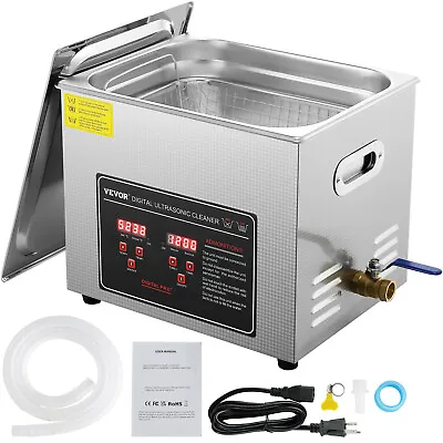 VEVOR 10L Ultrasonic Cleaner With Timer Heating Machine Digital Sonic Cleaner • $111.99