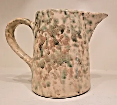 Antique Morton Pottery Pitcher Spatter Ware Brown Green Farmhouse  4.5  Tall  • $24.99