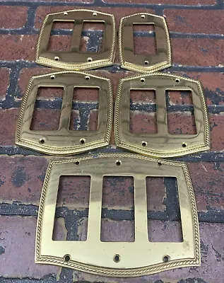 Vintage Solid Brass Wall Switch Outlet Covers Plates Lot • $25.99