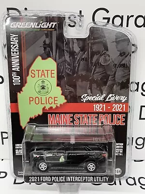 GREENLIGHT 2021 Ford Police Interceptor Maine State 1:64 Diecast SUV 100th Ann. • $12.99