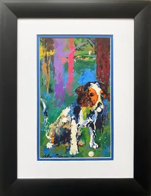 LeRoy Neiman  The Retriever  FRAMED Art Print Golf Ball Golfing Dog Canine • $69.99