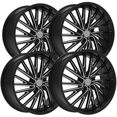 (Set Of 4) Elure 53 20x8.5 5x120 +35mm Black/Milled Wheels Rims 20  Inch • $703.96