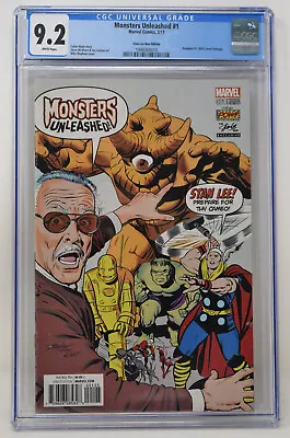 Monsters Unleashed 1 Marvel 2017 CGC 9.2 Stan Lee Avengers 1 Hoamge Variant • $80