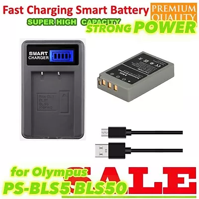 AUS Battery / Charger For PS-BLS5 Olympus Stylus 1 Stylus 1s OMD OM-D E-M10 NEWR • $32.22