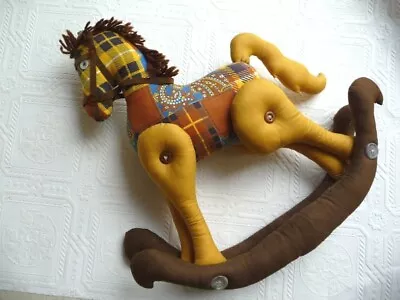 Fabric Handmade ROCKING HORSE Vintage Stuffed Horse With Moveable Legs • $24.95