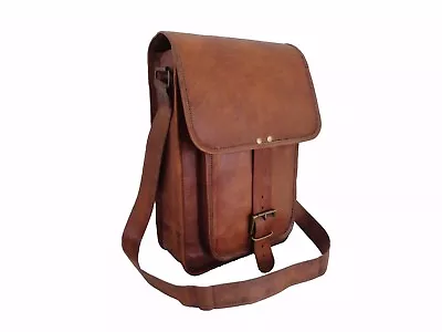 Vintage Leather Messenger Bag 13 In Laptop Satchel School Crossbody Shoulder Bag • $59.99