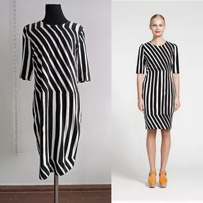 Dress Marimekko Tiimalasi White/Black Fitted Striped Size M • $55