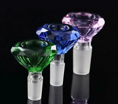 $11.95 • Buy Colorful Diamond Shaped Glass Slide Bowl Water Pipe Hookah (14mm Male 18mm Male)