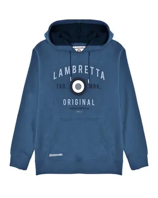 Mens Lambretta Original Pull Over Classic Target Hooded Hoodie Sizes Medium Blue • £19.99