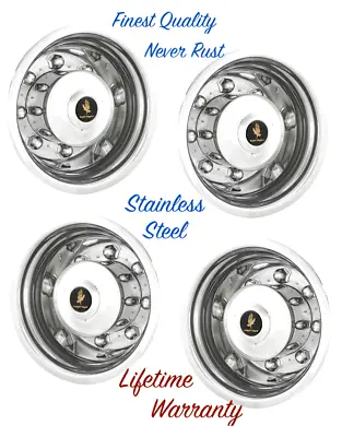 $429.95 • Buy 17.5  Trailer 8 Lug Stainless Steel Wheel Rim Cover Hubcaps Set Of 4 ©
