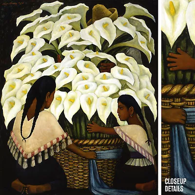 32W X40H  CALLA LILY VENDOR By FRIDA KAHLO And DIEGO RIVERA - CHOICES Of CANVAS • $364.01