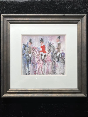 Michael Gibbison Original Expressionist Painting. “In The Pink” Horses/Hunting • £80