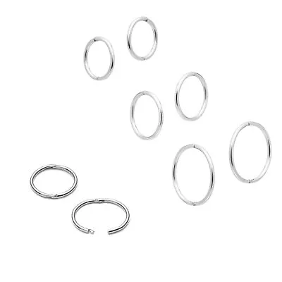 Sterling Silver 925 Solid Hinged Sleeper Hoop Earrings Choose 6mm8mm10mm12mm • £9.99