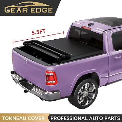 5.5FT 4-Fold Soft Truck Bed Tonneau Cover For 2015-2024 Ford F150 F-150 W/ Lamp • $130.99