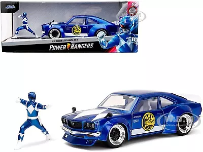 1974 Mazda Rx-3 & Blue Ranger Figure  Power Rangers  1/24 Diecast Car Jada 34389 • $29.99