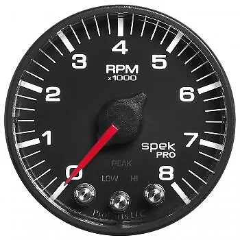 Autometer P334328 Spek-Pro Tachometer 2-1/16  8K Rpm W/ Shift Light & Peak • $266.50