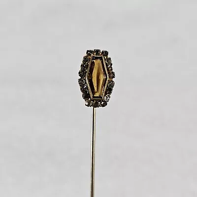 Vintage Or Antique Amber Glass Stickpin Lapel Pin • $16