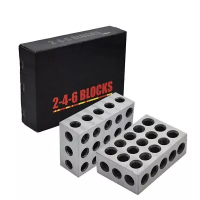 1 Matched Pair 2-4-6 Blocks 23 Holes Machinist Precision 246 Jig .0002  USA • $72.25