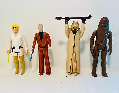 Vintage Kenner Star Wars 1977 Lot - Luke Obi-Wan Tusken Raider Chewbacca • $55