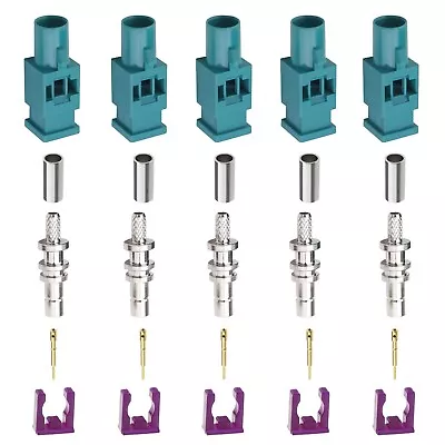 5 Sets Fakra Male Antenna Aerial Connector Crimp Solder Kit For RG174/RG316 • £10.45