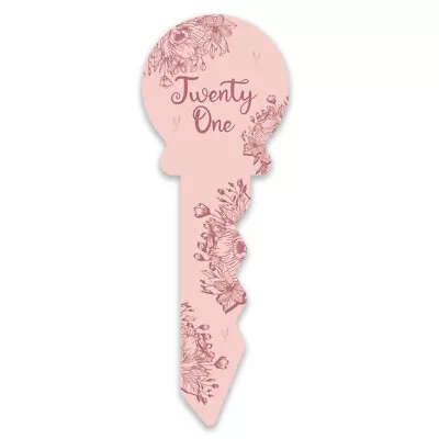 21st Birthday Signing Keepsake Key Pink Floral Guest Signature Book 36cm • £23.79