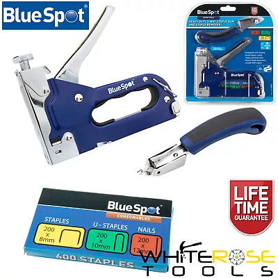 BlueSpot Staple Nail Gun And Staple Remover Set Heavy Duty 3 Way Cable Tacker • £14.65