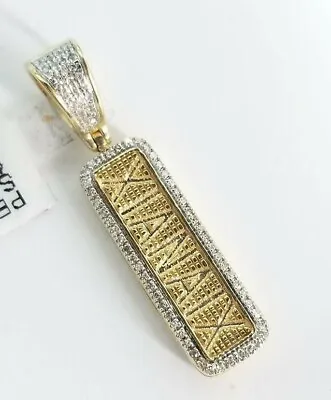 10K Yellow Gold Genuine Diamonds Pendant Charm Xanex Double Side Pill Xanax • $1084